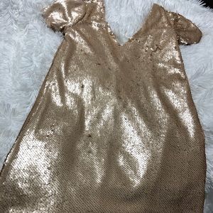 Gold sequin dress
